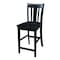 International Concepts 42 in. Solid Wood Dual Drop Leaf Dining Table with 2 Counter Height Stools in Black K46-42DPT-23B-S102-2 - alternate 8